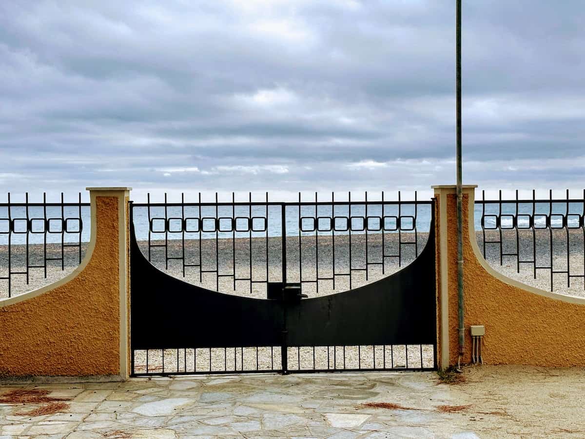 A beach on the Italian Riviera in Liguria, Italy
