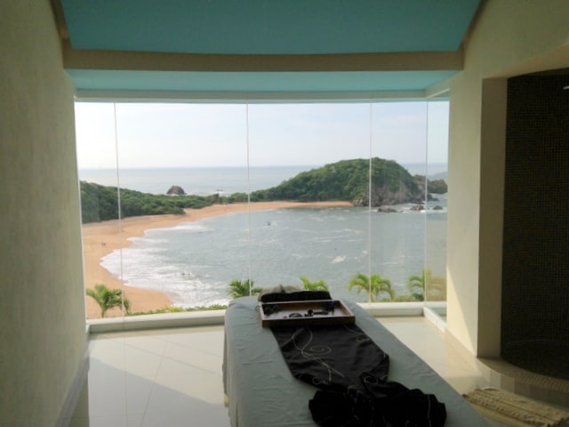 Treatment room with a view at Secrets Huatulco