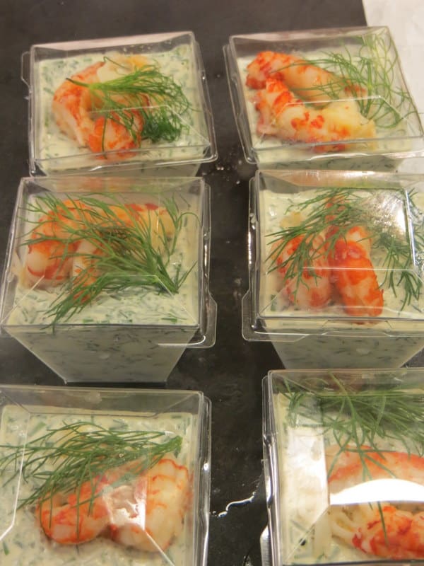 Shrimp salad with mayonnaise and dill