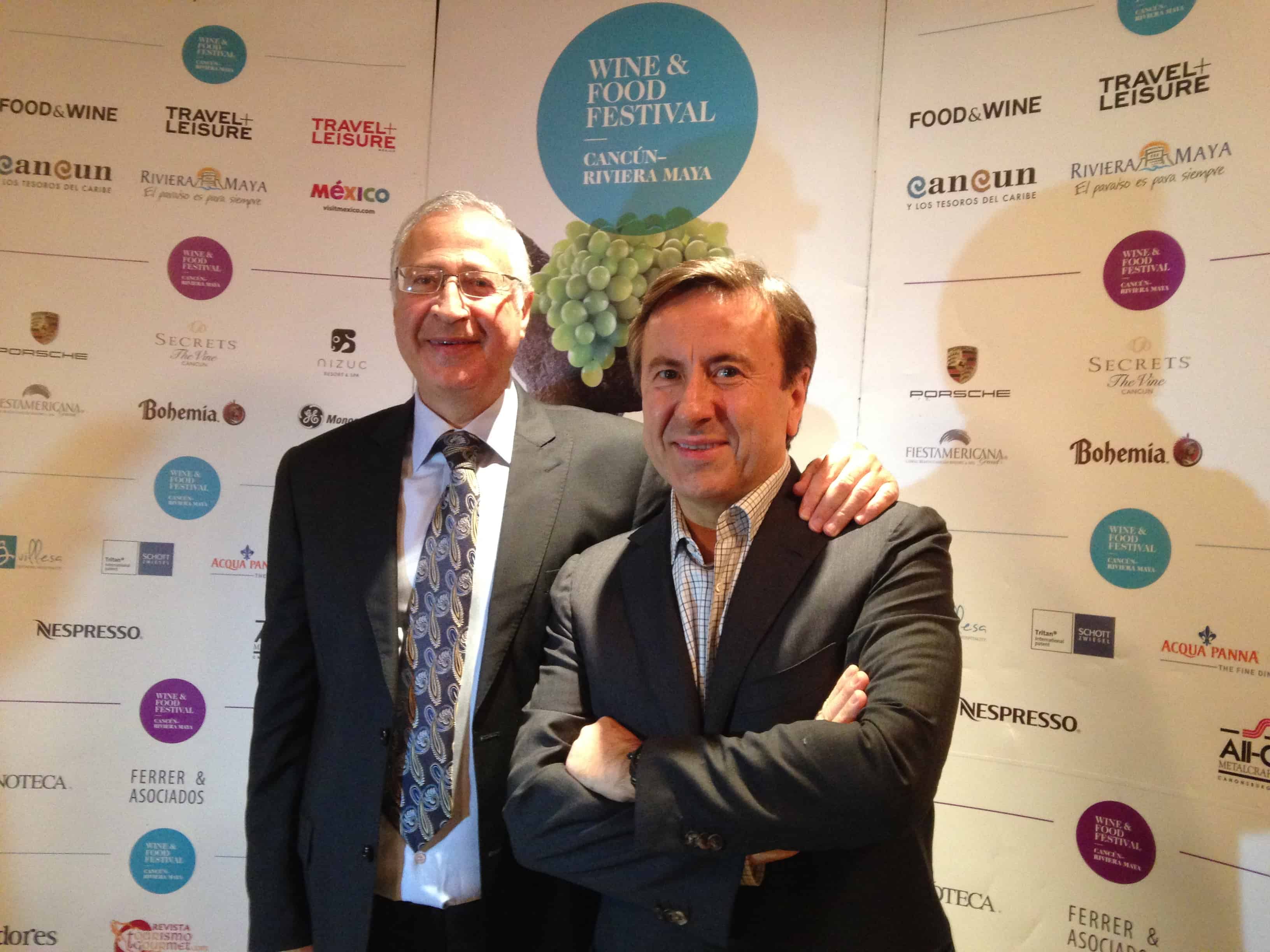 Chef Daniel Boulud with David Amar, founder of the Cancun-Riviera Food Festival