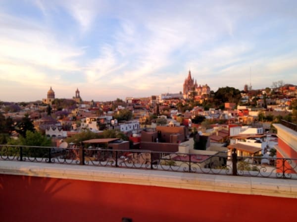VIew of San Miguel de Allende from the rooftop Luna Bar