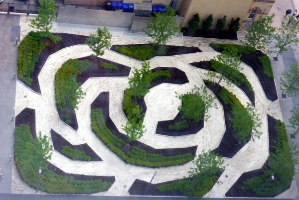 View of the courtyard from our window