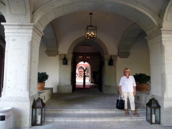 Elegant entranceway to the courtyard