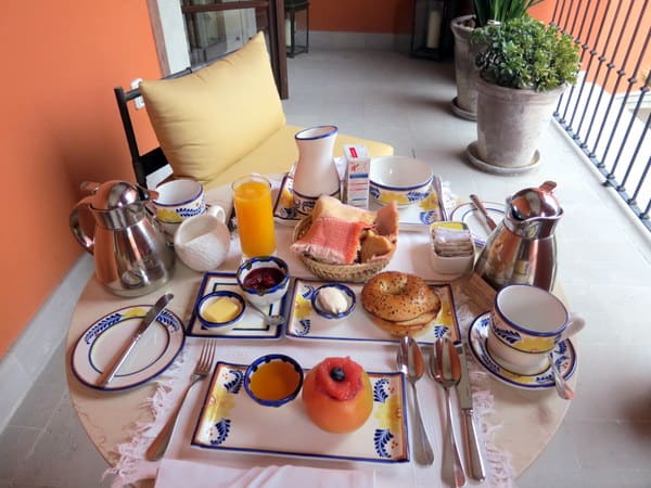 Breakfast on our terrace