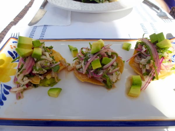 Tuna ceviche at the pool