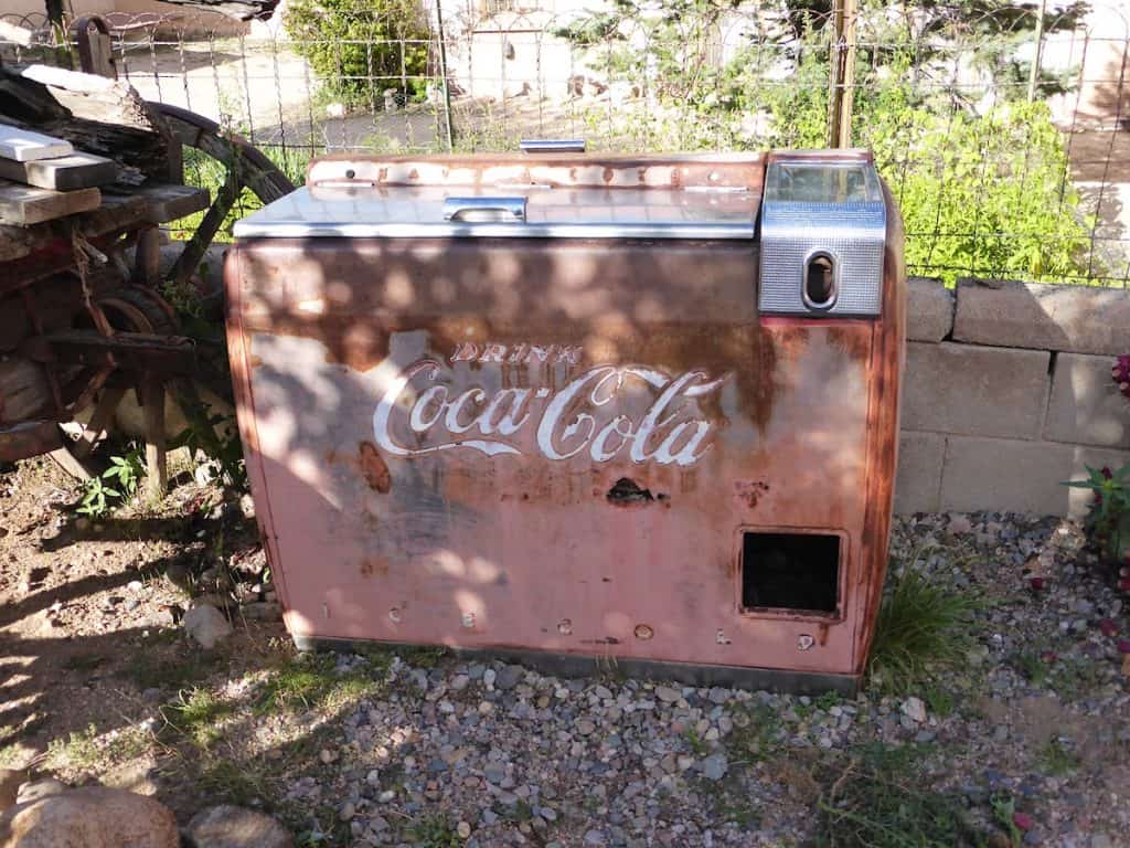 An old Coca Cola machine on the property