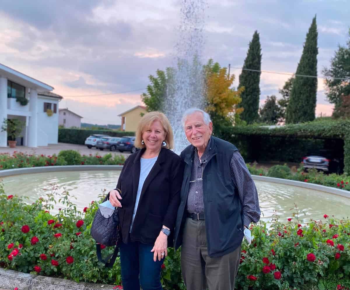 Retirees Irene S. and Jerry Levine at Villa Sandi Winery in Tuscany (courtesy I. Levine)