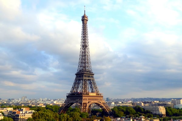 View of the Eiffel Tower from the window of our room