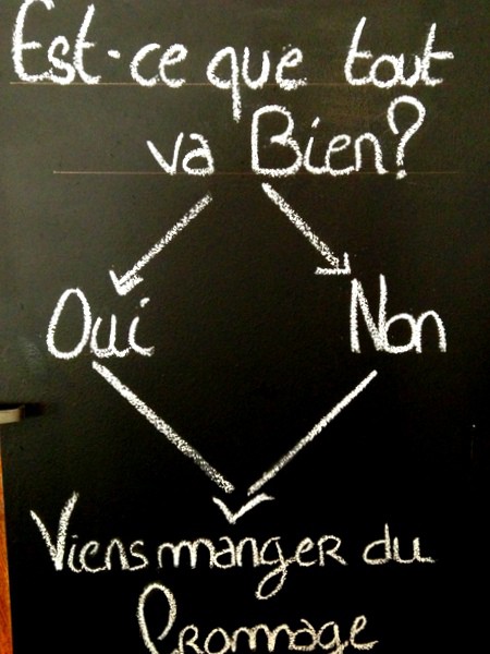 A blackboard primer on eating cheese