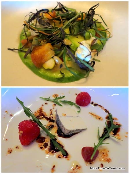 Two cheese dishes: One with goat cheese and one with farmer cheese