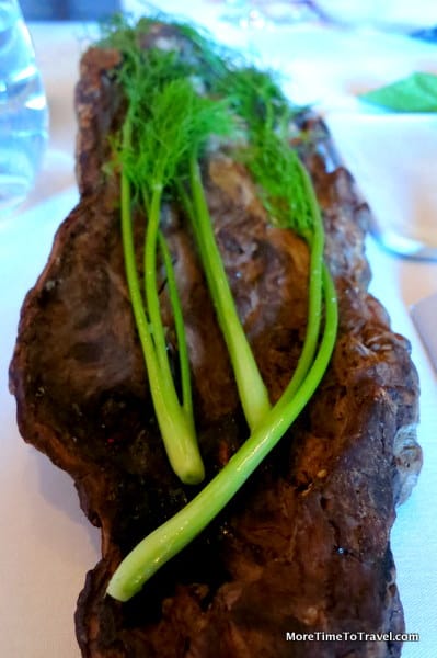 Fennel served on bark