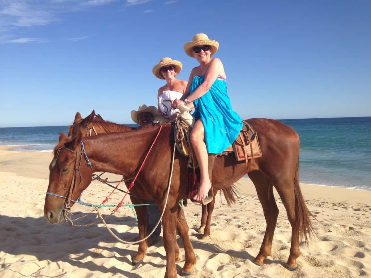 Horseback riding on the beach beside the Sea of Cortez