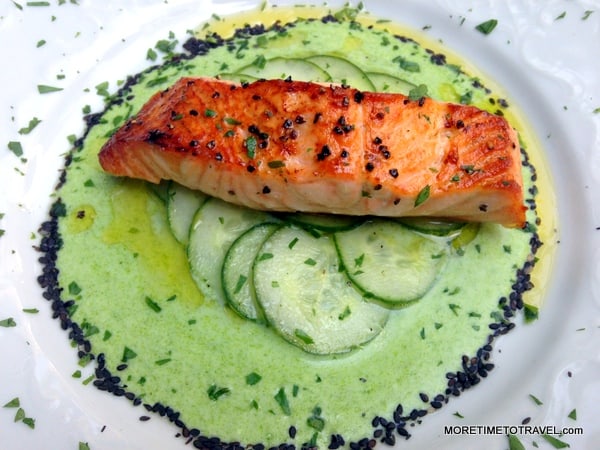 Broiled salmon at Barbetta
