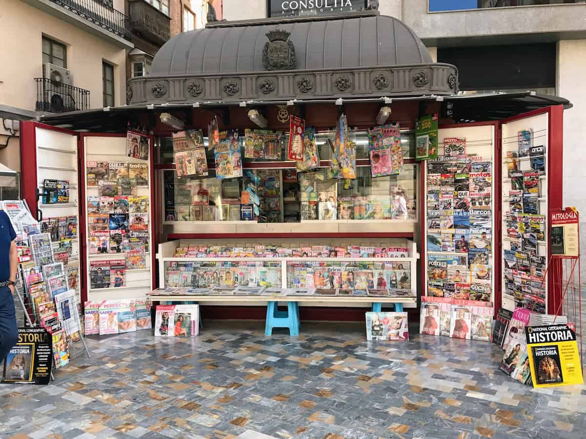 A newspaper stand in Cartagena, Spain (credit: Jerome Levine)