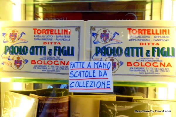 Pasta boxes in the window