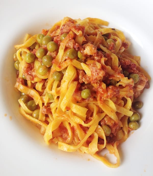 Tagliatelle with ragu and parmigiano (Photo courtesy Flora Pinotti Sano)