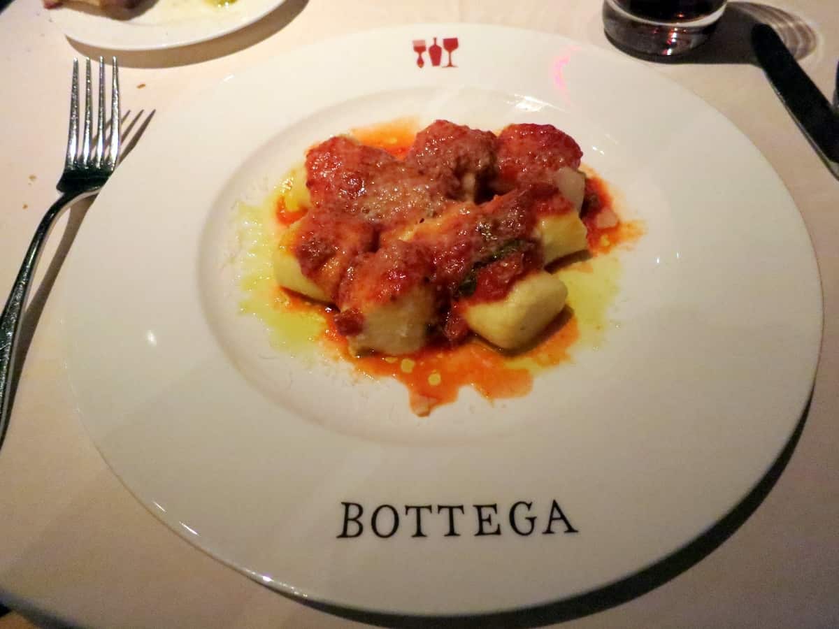 Gnocchi at Bottega in Yountville