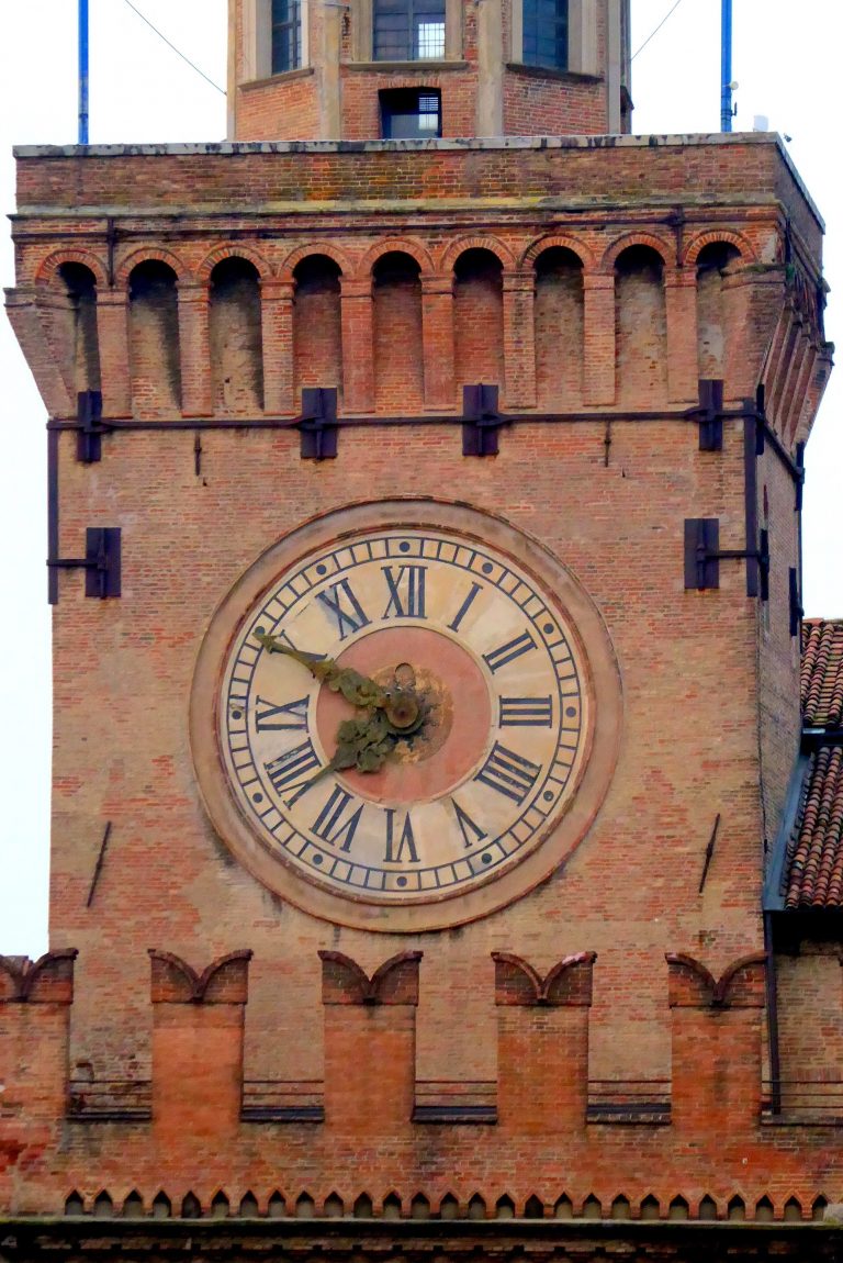 Clock tower at Piazza Maggiore in Bologna (credit: Irene S. Levine)