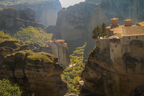 Varlaam Monastery sitting atop a Karst at Meteora, Greece (Credit: Travel Photo Discovery)