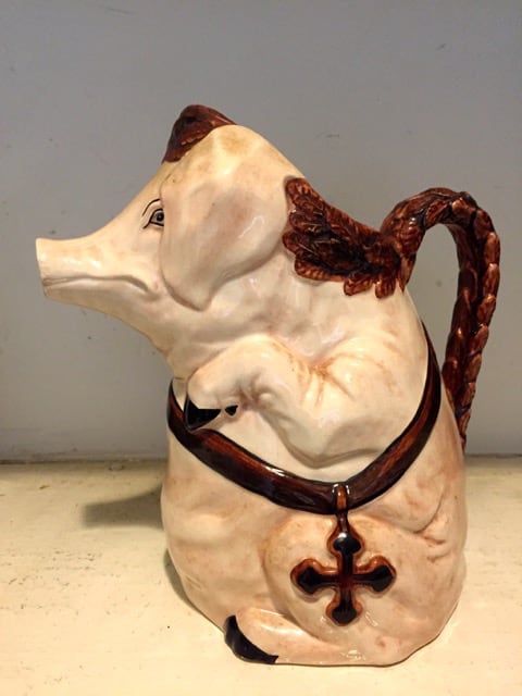 Italian Pig-Shaped Porcelain Pitcher