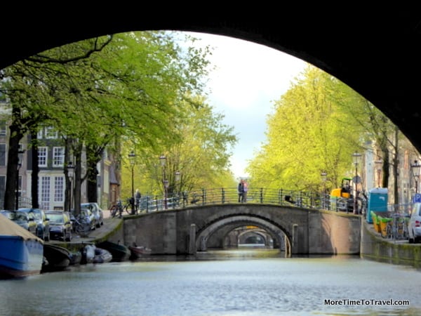 View of six bridges from the canal boat