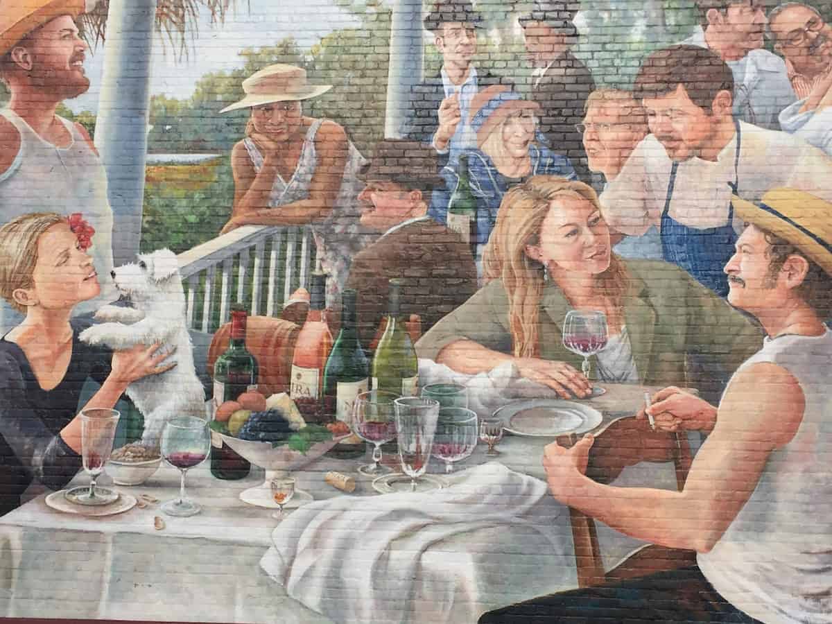 Another iconic mural portrays the conviviality and hospitality associated with Lowcountry cuisine (credit: Jerome Levine)