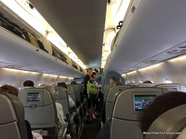 Interior of the JetBlue Embraer 190