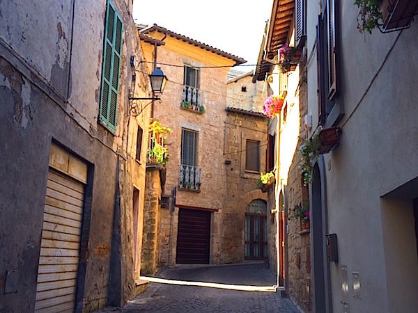 One of the winding, cobblestone streets in Orvieto