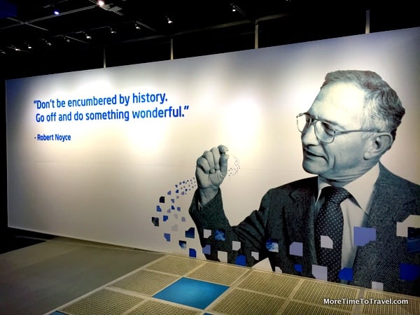 An inspirational larger-than-life graphic at the Intel Museum
