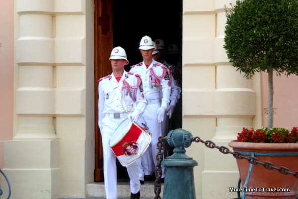 Changing of the guards at the prince's palace in Monaco
