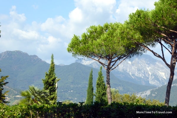 Landscape of the marble mountains of Carrara