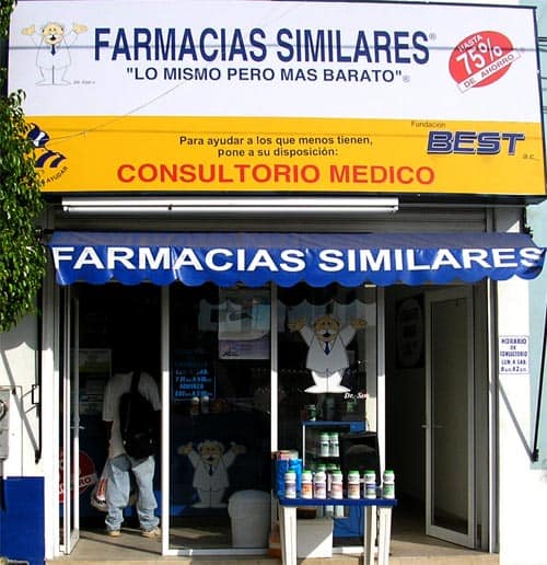Typical pharmacy in a resort area of Mexico