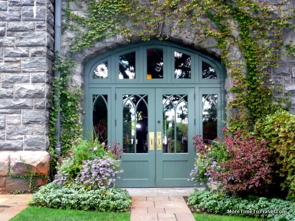 Back door of The Castle leading to the garden