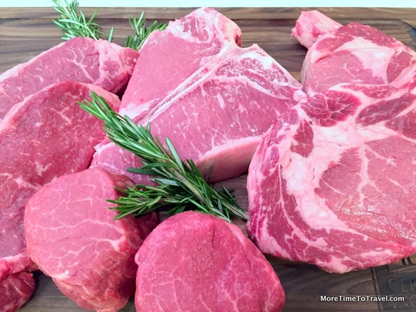 Display of different cuts of Certified Angus Beef