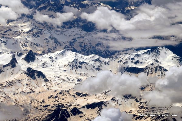 Crossing the Alps from Italy into France on our Delta flight