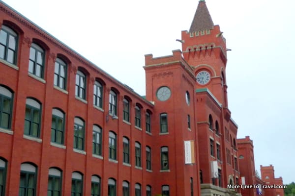 Brick facade of the American Optical Company