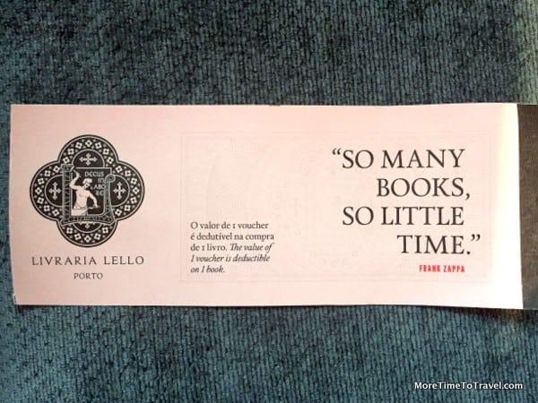 Coveted entry ticket to Livraria Lello