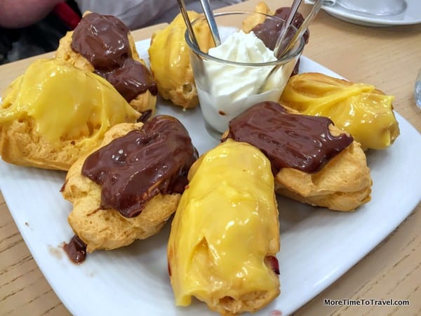 OMG eclairs with whipped cream