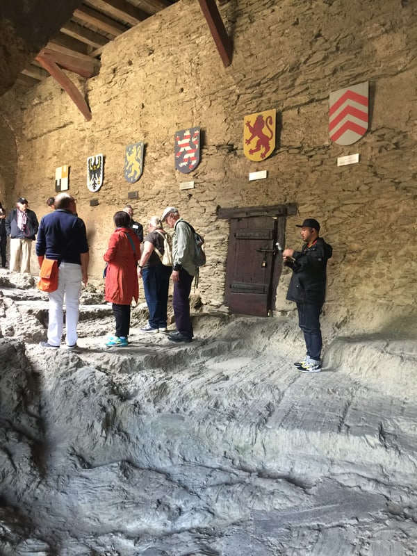 Treacherous walking terrain at Marksburg Castle in Koblenz