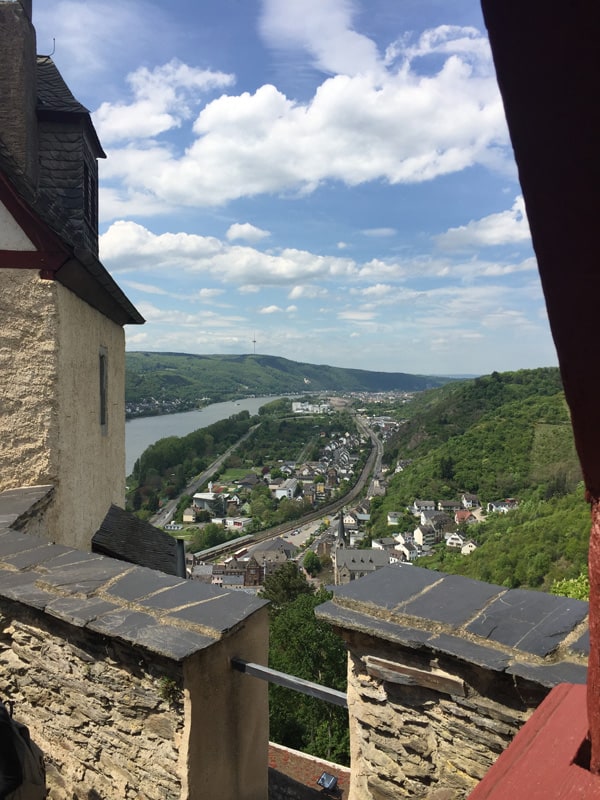 View of the Rhine from top of Marksburg Castle
