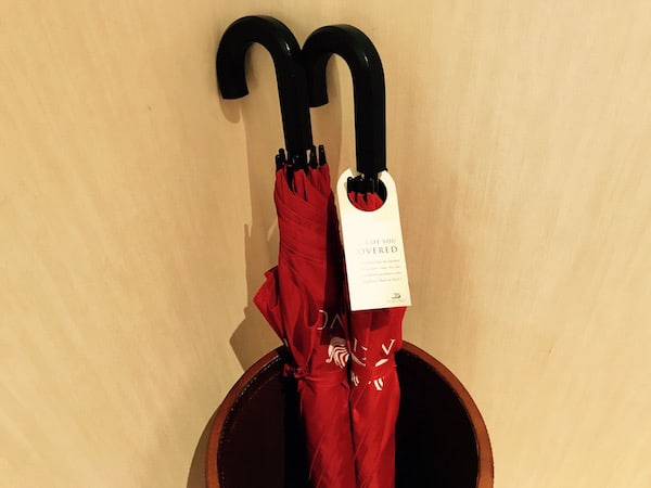 Packing for a Viking Ocean Cruise: Umbrellas on the Viking Star (Photo credit: Jerome Levine)