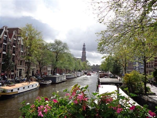 Houseboats on one of the scenic canals in Amsterdam