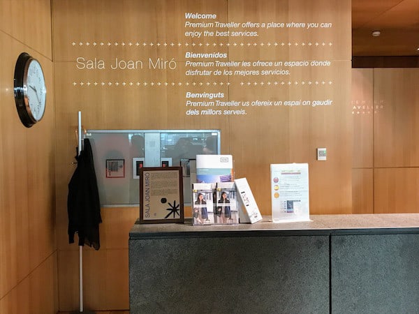Reception Desk at the Joan Miro Lounge at BCN (Credit: Jerome Levine)