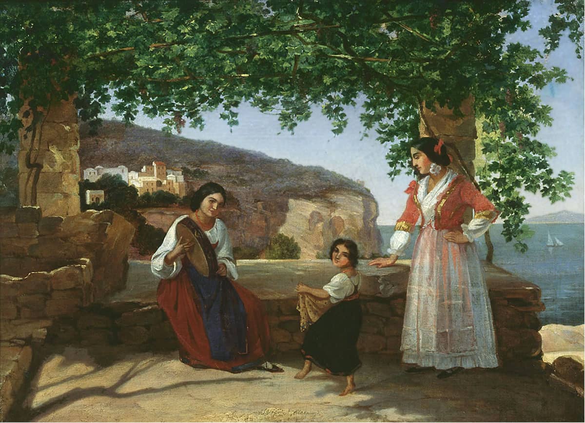 1846 picture of Italian women dancing the tarantella (Credit: Wikipedia)