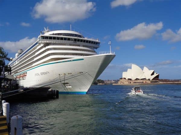 A perfect parking spot for Crystal Serenity in Sydney Harbor