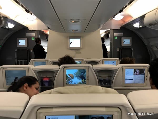 Interior of our Air France premium economy cabin