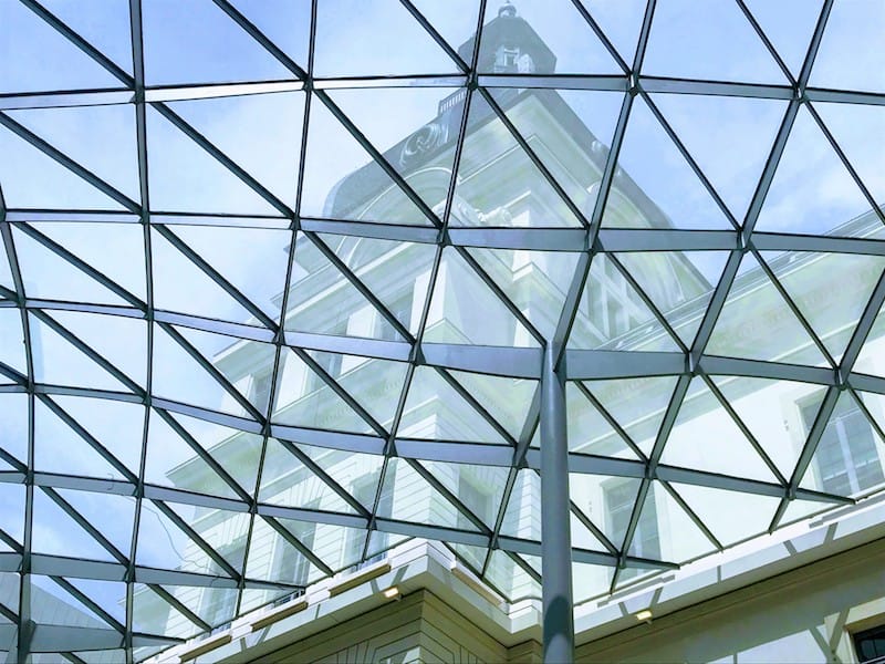 Glass roof of the Confluence 