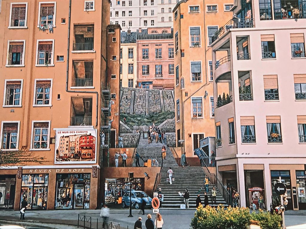 Iconic wall mural in Lyon