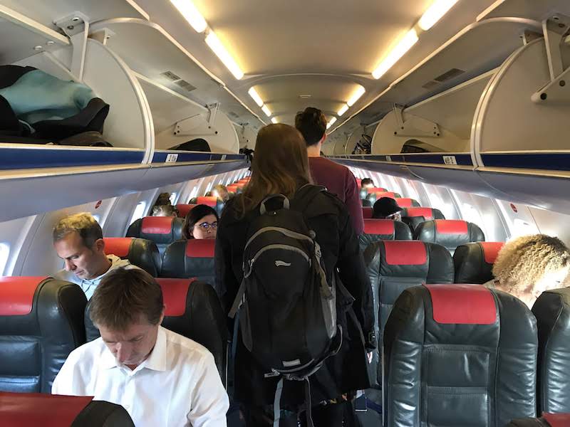 Interior of the Bombardier CRJ700