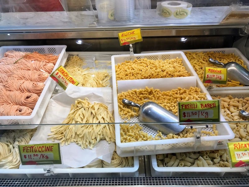 Fresh pastas at Jean Talon Market